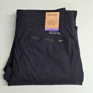 Eddie Bauer Fleece Lined Pant Mens 30x32 Black Nylon Spandex Outdoor Hiking